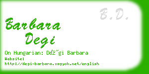 barbara degi business card
